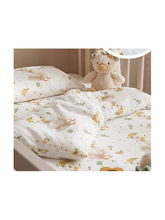 MayHome Single Cotton Sheets Set With Elastic Band Beige 100x200cm