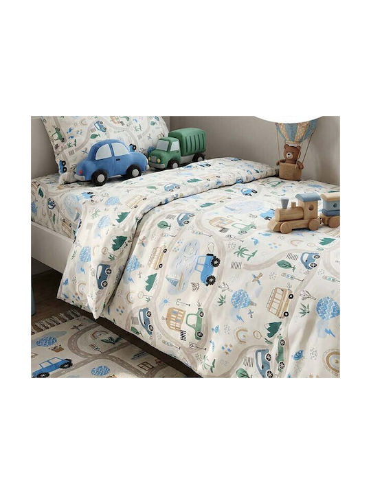 MayHome Single Cotton Beige Sheets Set 160x240cm