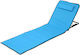 Blue Foldable Steel Beach Sunbed with Pillow 145x50cm