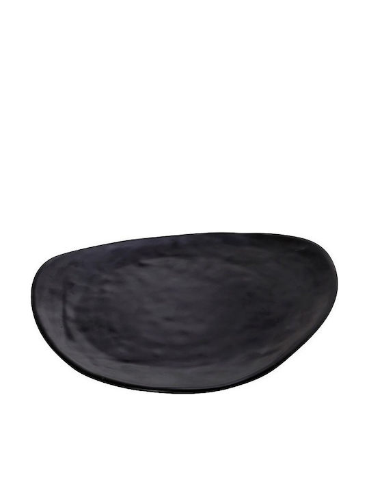 Tria Wave Πιάτο Ρηχό Τρίγωνο από Μελαμίνη Μαύρο 24x26cm