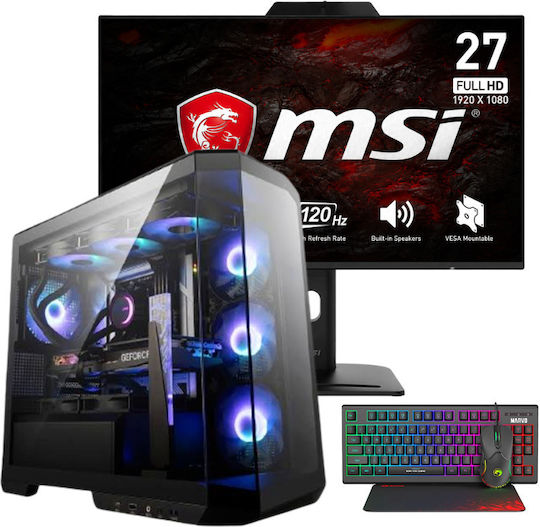 Vengeance BlackLane-V8 MSI Edition Desktop PC Ryzen 7 5700X 32GB DDR4 1TB SSD No Operating System and MSI PRO MP272PMG Monitor