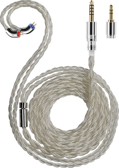Fiio Ls-rc 2026 – Кабел за ъпгрейд на слушалки 0.78mm 2-pin сменяеми жакове 3.5mm + 4.4mm