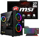 Vengeance UrbanLane-V5 Desktop PC Ryzen 5-5500 16GB DDR4 512GB SSD Radeon RX 6500 XT No OS and MSI PRO MP272PMG Monitor