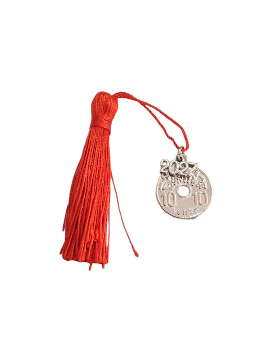 Kalliopi Silver Handmade Hanging New Year's Lucky Charm Constantinato Silver 2027 2x2cm