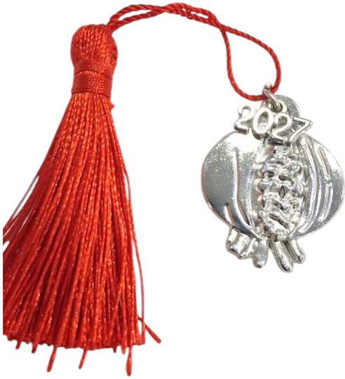 Kalliopi Silver Handmade Hanging New Year's Lucky Charm Pomegranate Silver 2027 2.6x3.2cm