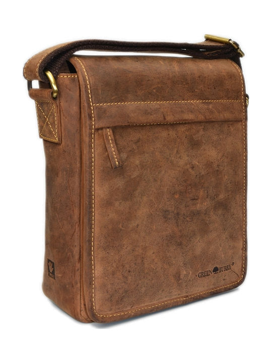 Geantă bărbătească de umăr / crossbody din piele maro