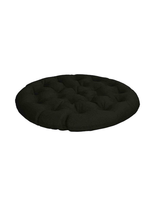 vidaXL Gartenstuhlkissen Rund Schwarz 130x12cm
