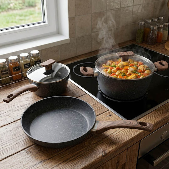 TnS Marble Master Kochgeschirr-Set aus Aluminium mit Antihaftbeschichtung 3 Teile
