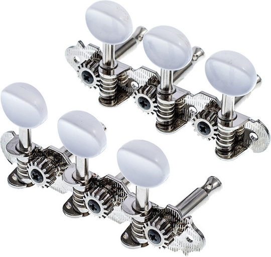 Grover Ma100 Ss 3+3 Chrome White Buttons