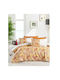 Set Huse Pentru Pilote Bumbac Satinat 160x220cm Simplă Cu Față De Pernă Și 1 Cearșaf Portocalie