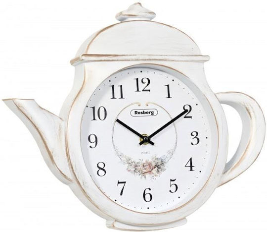 Rosberg Analoge Weiße Wanduhr 34.4x29cm Rosberg Analoge Weiße Wanduhr 34.4x29cm