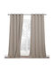 Set Blackout Curtains With Grommets Sand Colour 132x240cm
