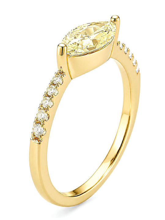 Verita Damentlicher Ring mit Zirkon aus vergoldetem Silber