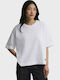 Women's Oversized Crop T-shirt Checked White