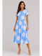 Sommer Midi Hemdkleid Hellblau Ciel