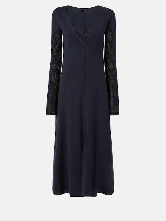 Pinko Πλεκτό Με Δαντέλα Φόρεμα Navy Blue