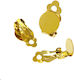 Stahl Clip Ohrring Basis Goldene 10mm 4Stück 6-70