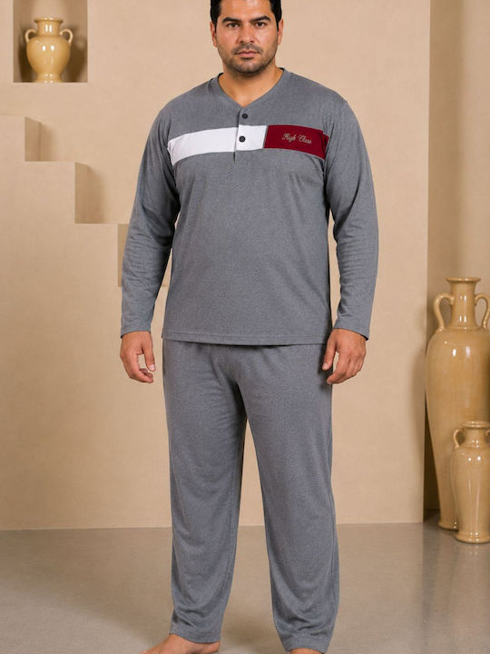Rimoli Plus Size Pijama de iarnă pentru bărbați Gri