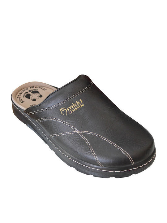 ELshoes Χειμερινές Ανδρικές Παντόφλες Μαύρες