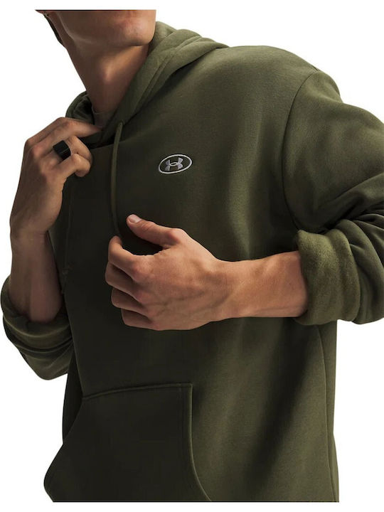 Under Armour Rival Φούτερ με Κουκούλα Khaki-white