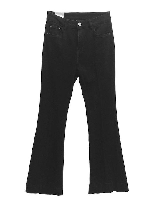 High Rise Women's Jean Pants Flared Black