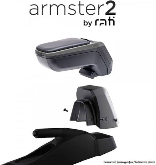 Rati Complete Armrest Armster 2 Fiat Grande Panda Electric Hybrid 2024 Detachable Pocket Plastic Grey Leatherette Black Frame Mounting Adapter 1 Set V01944+v01565 Rati Rati C19441565/rt