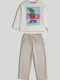 Kinder Sweatpants Set Mit Bluse Ecru