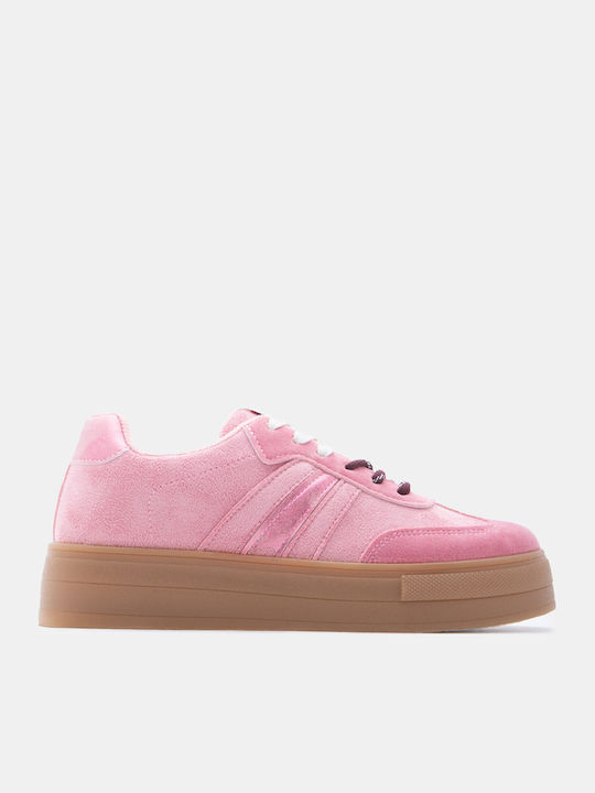 Luigi Women's Flatforms Pink Sneakers