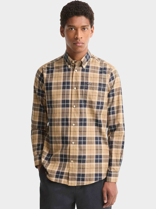 Wetheram Long Sleeve Shirt in Narrow Fit Checked Birchwood