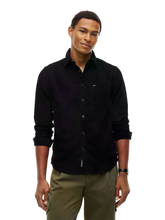 Tommy Hilfiger Κοτλέ Πουκάμισο Regular Fit Μαυρο