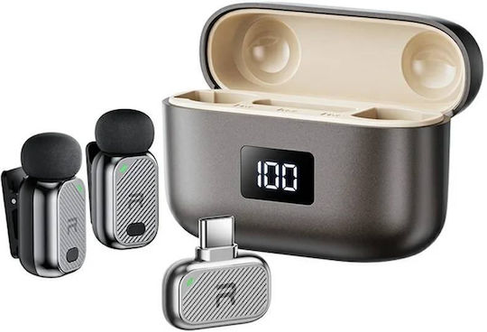 Remax K23 Set microfon wireless pentru mobil în culoare gri