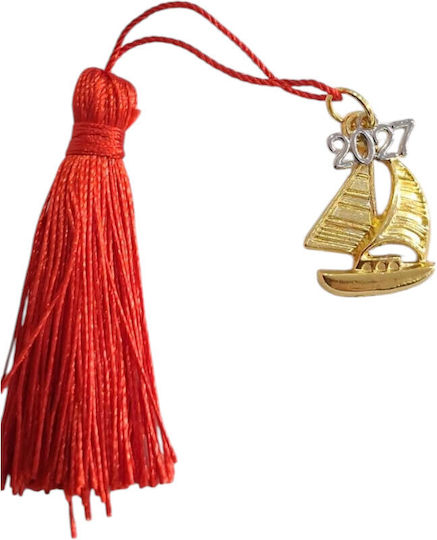 Handmade Lucky Charm 2027 Gold Tassel Boat 2x2.5cm 2027-gf3011