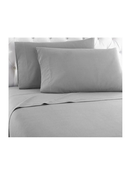 TnS Single Bed Sheet With Rubber Hugger 100x200+25cm Dark Grey