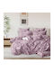 SpitiBazaar Super-Double Bed Sheets Set with Rubber Hugger 160x200+30cm Lilac 4 Pieces
