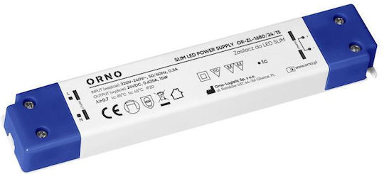 Τροφοδοτικό Led Ip20 Έπιπλα Λεπτό 24 V 15 W