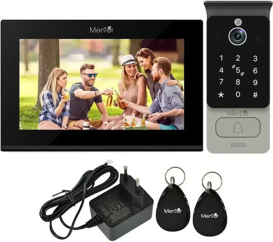 Interfon Video Smart Wi-Fi AI cu 2 Fire Mentor Svk271b 7 Inch Ips 2mp Fhd Card Pin Tuya Ip65 Negru