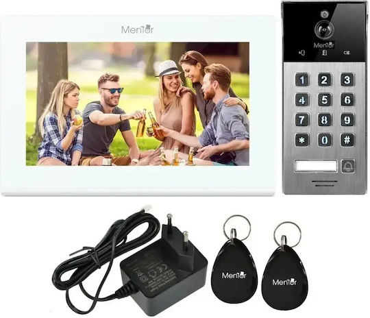 Ai Smart Wi-Fi Video Interfon 1 Familie Mentor Svk2104w 2 Fire 10 Inch Ips 2mp Fhd Pin Card Tuya Ip65 Alb