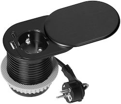 Ενσωματωμένη Πρίζα Επίπλου 60 Mm Schuko + Usb-a/usb-c Pd 20 W Συρόμενο Κάλυμμα Καλώδιο 1,9 M Μαύρο Ενσωματωμένη Πρίζα Επίπλου 60 Mm Schuko + Usb-a/usb-c Pd 20 W Συρόμενο Κάλυμμα Καλώδιο 1,9 M Μαύρο