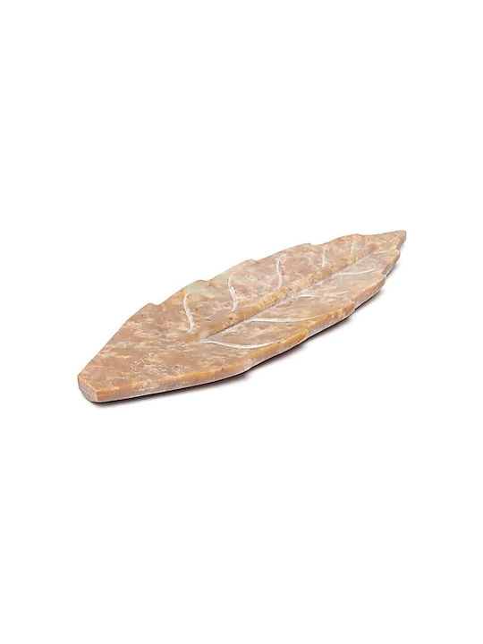 Bază din Piatră pentru Bețișoare Aromatice Sau Conuri Formă de Frunză Leaf Natural 25cm