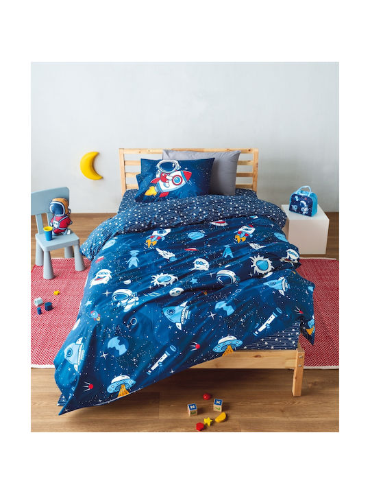 Kentia Σετ Σεντόνια Μονά Βαμβακερά Pluton 160x270cm 3τμχ