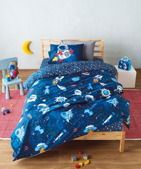 Kentia Σετ Σεντόνια Μονά Βαμβακερά Pluton 160x270cm 3τμχ