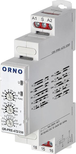 Orno Zeitverzögerungsrelais Economic 10 Funktionen 230 V Ac Pre-472/230
