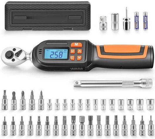 Cheie dinamometrică digitală cu clichet 1/4 inch ±2% precizie cuplu 1.5-30 Nm 42 biți