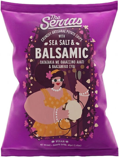 Serras Handmade Potato Chips Sea Salt And Balsamic Vinegar 40gr 18pcs/box