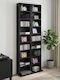 Bibliotheken Schwarz 2Stücke 33x23.5x175cm