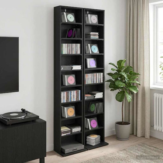 Bibliotheken Schwarz 2Stücke 33x23.5x175cm