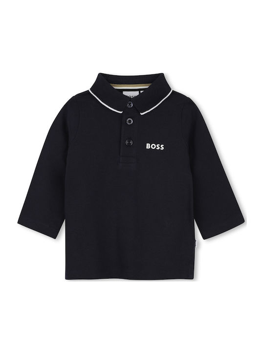 Kids Long-sleeved Polo Blue