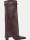 Damenstiefel mit Hochabsatz Burgundisch