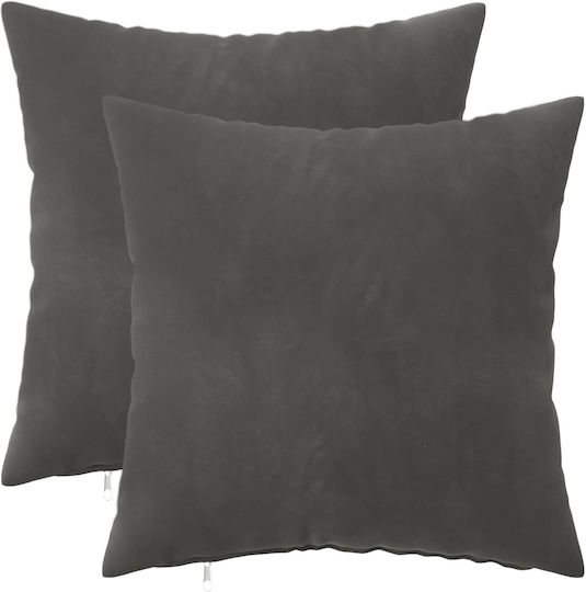 vidaXL Sofa-Kissen Heerlen aus Samt Dunkelgrau 50x50cm