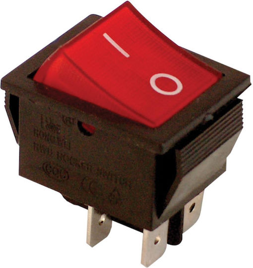 Tracon Electric 2-pole Red Rocker Switch On-off Tes-42